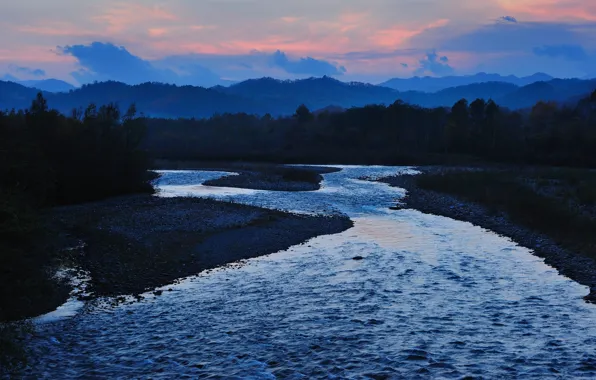 Picture river, Japan, japan, satsunaigawa river