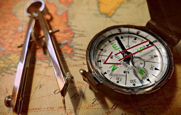 Macro, style, map, compass, the compass