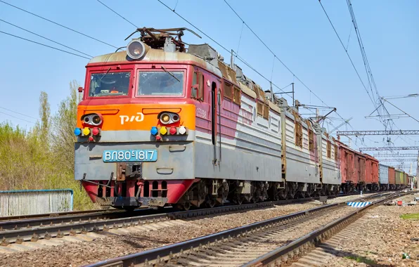Picture Train, railroad, locomotive, electric, ВЛ80С