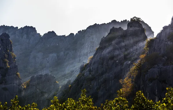 Picture greens, the sun, mountains, rocks, Thailand, Thailand, the sun's rays, Prachuap Khiri Khan