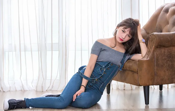 Picture room, look, jeans, jumpsuit, Asian