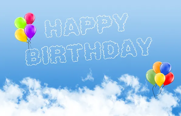 Picture the sky, balls, birthday, Birthday