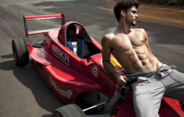 Machine, track, guy, the car, racer