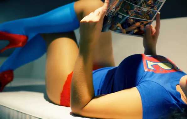 Hot, beauty, comic, Supergirl, nerd