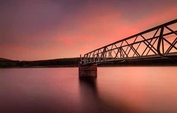 Sunset, calm, pierce, Bay