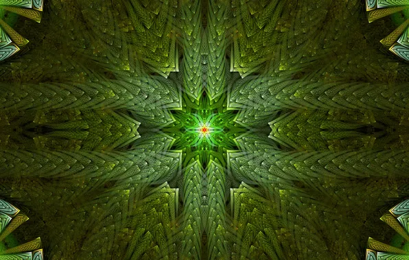 Abstraction, green, fractal