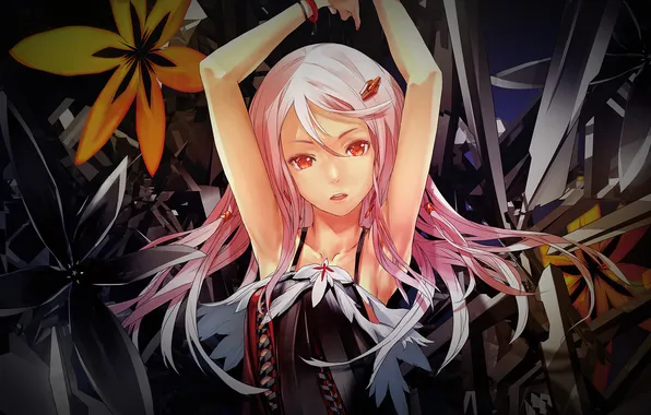 Girl, pattern, anime, guilty crown, Inori Yuzuriha