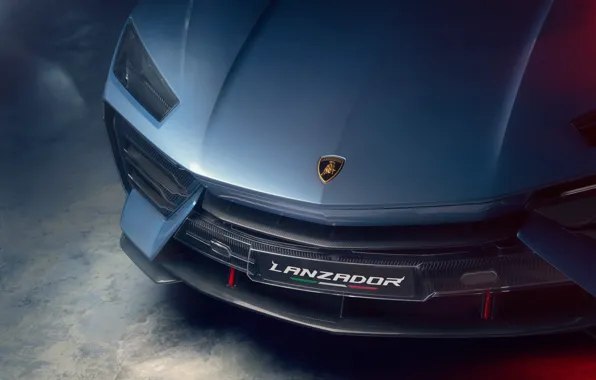 Lamborghini, logo, close up, headlight, Lamborghini Lanzador Concept, Thrower
