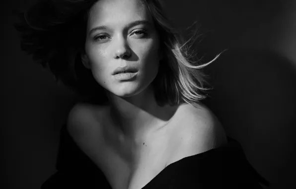 Photo, model, actress, black and white, Pirelli, Lea Seydoux, Lea Seydoux, 2016