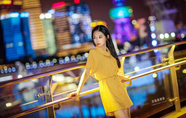 Summer, girl, the city, street, model, the evening, China, Asian