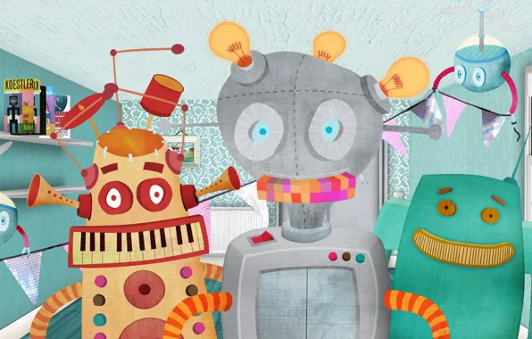 Humor, Smile, Robots, Cranks