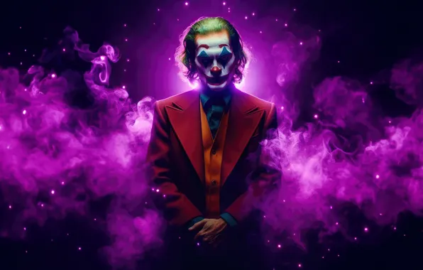 Picture pink, smoke, Joker, costume, Joker, Marvel