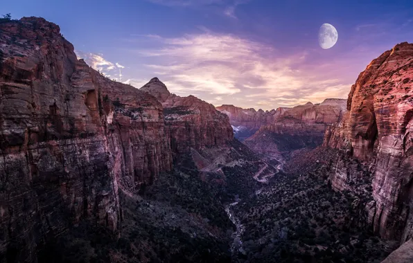 Picture rocks, the moon, canyon, Zion National Park