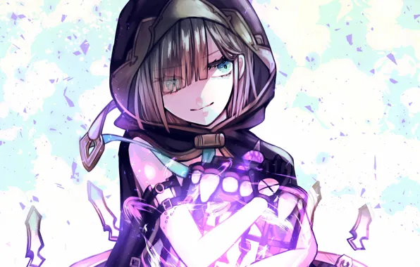 Girl, fragments, background, cloak, Gretel, Sinoalice