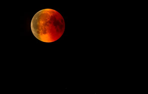 The sky, night, the moon, planet, satellite, red, bloody