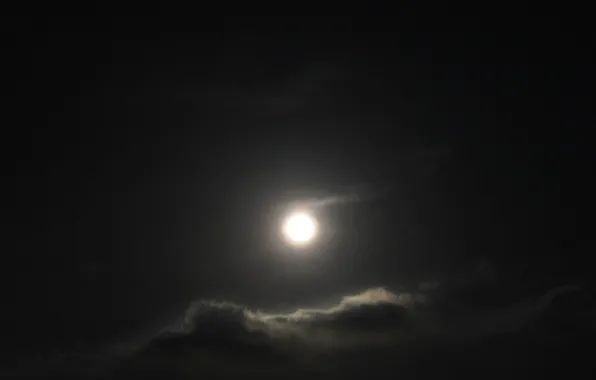 Moon, sky, clouds, darkness