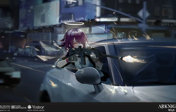 Machine, girl, weapons, speed, Arknights