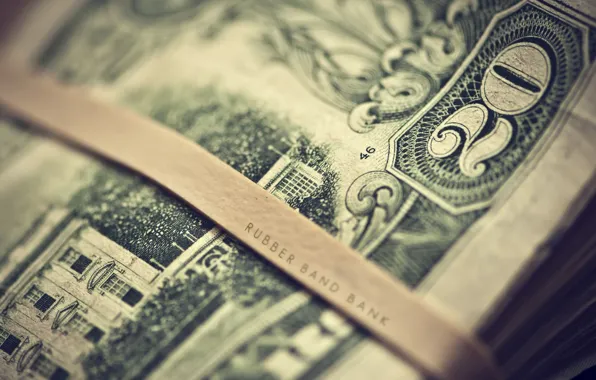 Macro, the inscription, money, blur, figure, dollars, bills, dollars