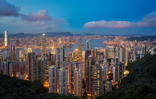 Picture Hong Kong, megapolis, skyline, Hong Kong, Hong Kong