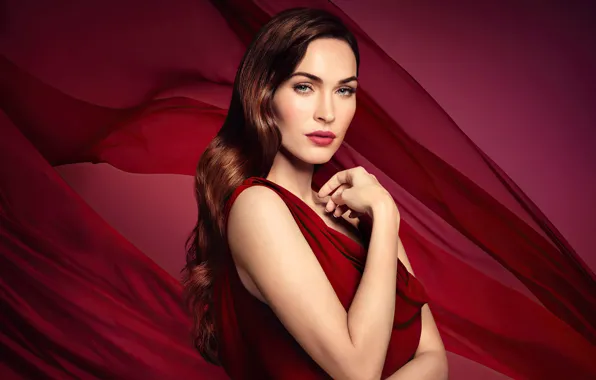 Picture look, girl, red, face, Megan Fox, photo, background, hair