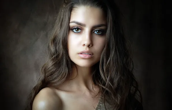 Look, pose, background, model, portrait, makeup, brunette, hairstyle
