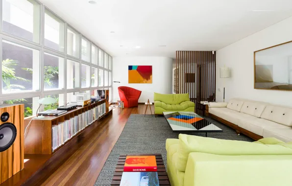 Style, retro, interior, living room, Retro style, Home in Brazil, Mid-century modern