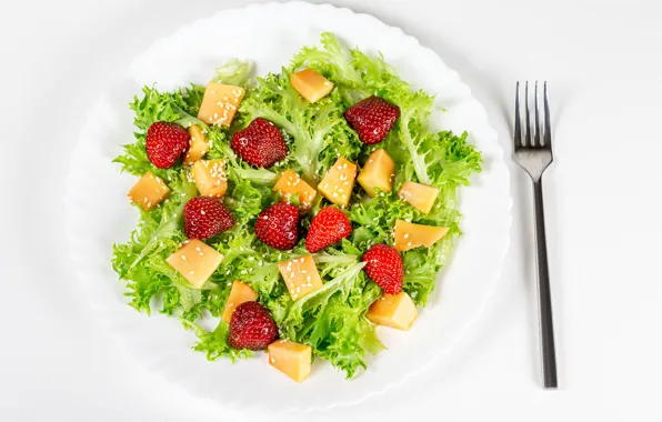 Leaves, berries, strawberry, plug, peach, salad