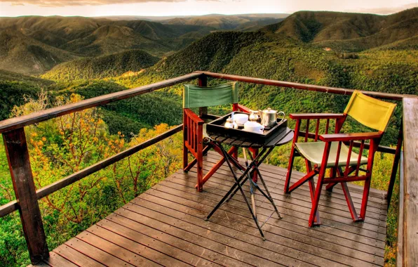 Panorama, mountains, view, morning, romantic, early, tea, adventures