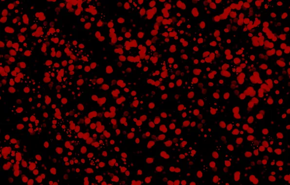Drops, abstraction, blood, point, red, black background, bokeh, AI art