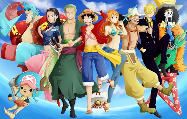 Download wallpaper sake, sword, game, One Piece, canon, sea, pirate,  weapon, section shonen in resolution 1400x1050