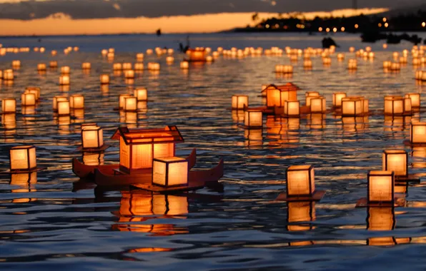 Picture lanterns, float, Hawaii