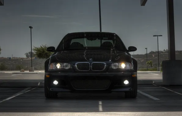Picture bmw, BMW, lights, Parking, blue, the front, headlights, e46