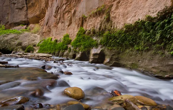 Mountains, river, stones, rocks, stream