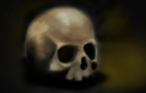 The darkness, figure, skull, picture, art, sake, paint, darkness