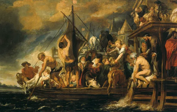 Picture picture, mythology, Jacob Jordaens I, The miracle of the Coin in Mouth of Fish