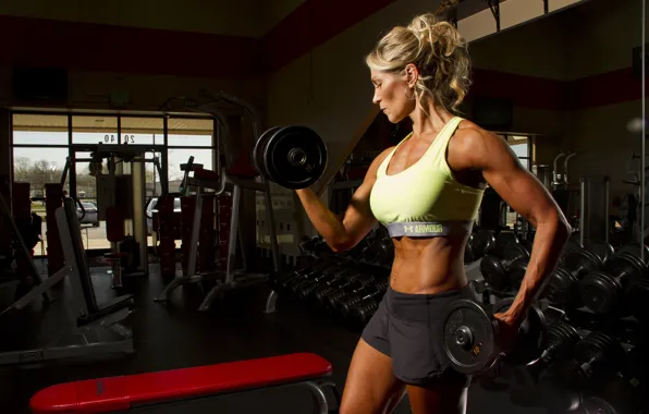 Blonde, fitness, gym