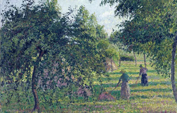 Landscape, picture, garden, Camille Pissarro, Apple tree at Eragny