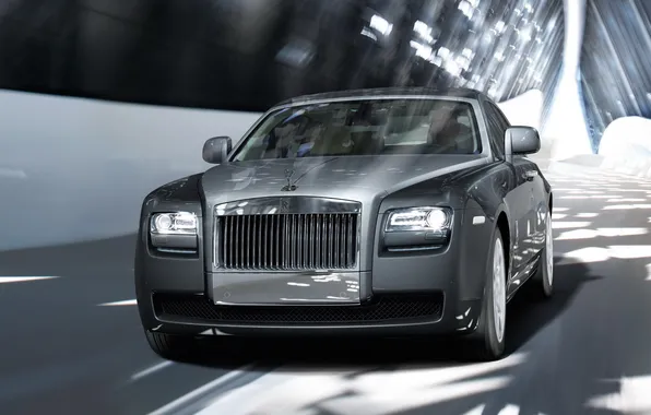 Picture Road, Rolls-Royce, Machine, Grey, Movement, Car, Ghost, Car
