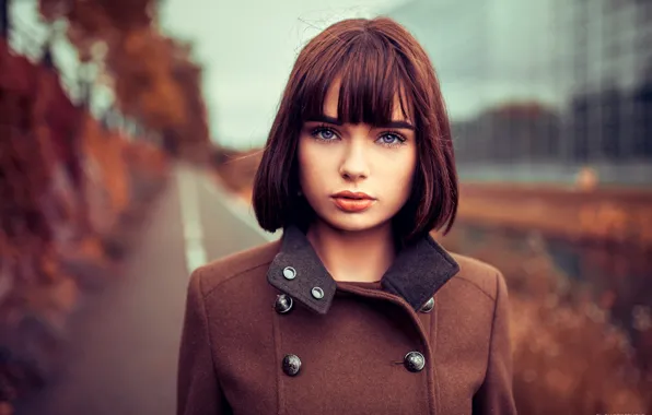 Picture autumn, look, Girl, hairstyle, coat, Lods Franck, Marie Grippon