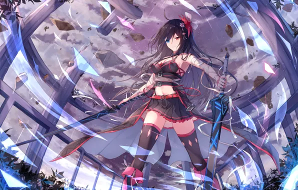 Picture sword, weapons, look, girl