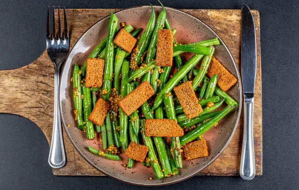 Board, plug, vegetables, beans, crackers