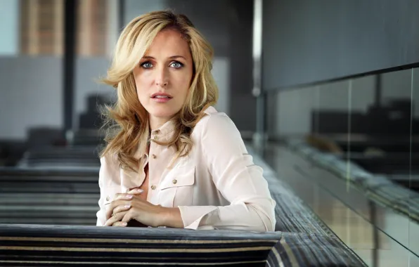 Look, girl, blonde, lips, mole, The X-Files, Gillian Anderson