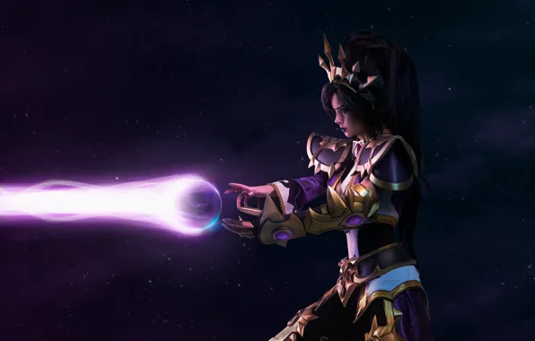 Girl, magic, crown, costume, cosplay, cosplay model