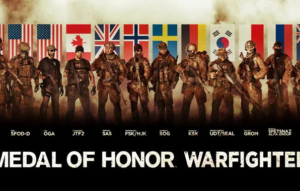 Soldiers, flags, MEDAL OF HONOR WARFIGHTER