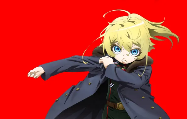 Girl, soldier, military, war, anime, chibi, blue eyes, blonde