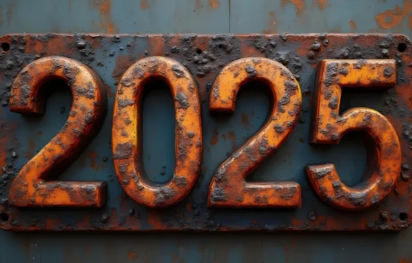 Picture plate, New year, rust, 2025