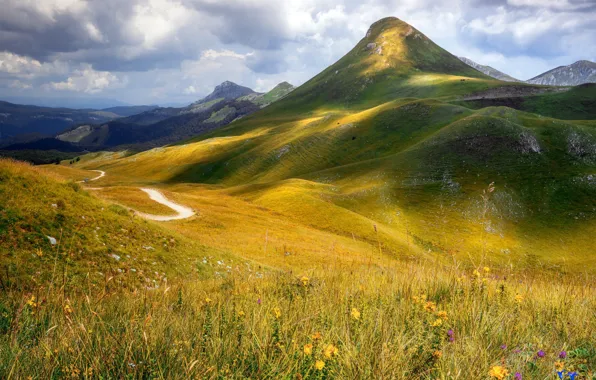 The sky, grass, clouds, mountains, nature, Adnan Bubalo