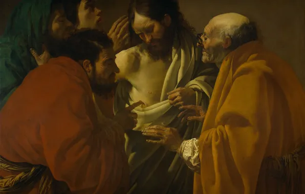 Picture, mythology, Hendrik Terbruggen, Doubting Thomas