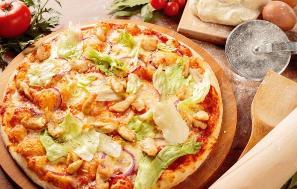 Cheese, pizza, cabbage, the dough