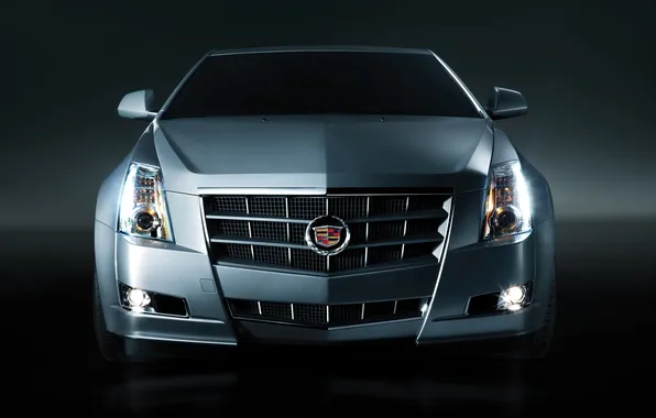 Picture grey, background, lights, Cadillac, coupe, CTS, twilight, Coupe